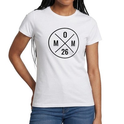 Mom 2026 Modernes Mama Logo Schwangerschaft Frauen T-Shirt