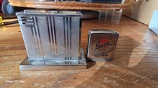Vintage Zippo Hauni Mcm Table Lighter Tape Measure Richmond Virginia