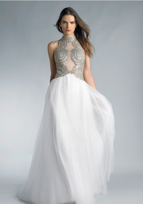 Basix Black Label White Prom Wedding Ballgown Dress Size 4  BNWT