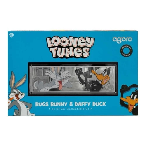 2025 AGORO LOONEY TUNES BUGS BUNNY & DAFFY DUCK 1 OZ SILVER COLLECTIBLE COIN