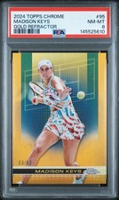2024 TOPPS CHROME TENNIS GOLD REFRACTOR #95 MADISON KEYS 03/50 PSA 8