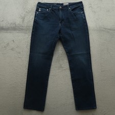 AG Jeans Mens Size Fits 34x31 (Hemmed) Blue Everett Slim Straight Dark Wash