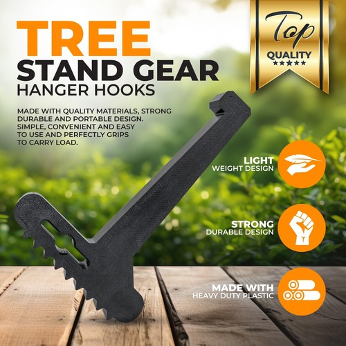 Treestand Strap Gear Hangers, Hook Accessory Holder for Bow, Backpack - Picture 5 of 7