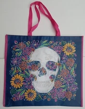 REUSABLE SHOPPING TRAVEL TOTE BAG SKULL  ECO FRIENDLY HOMEGOODS NEW 
