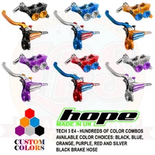 Hope Tech 3 E4 Front / Rear Brakes - Black / Braided Hose - CUSTOM COLORS - New