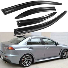 For 2008-2017 Mitsubishi Lancer JDM 3D Wavy Mugen Style Window Visor Rain Guards