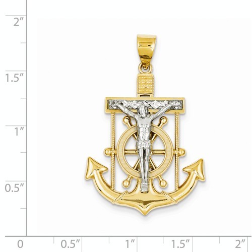 Pendentif Croix Ancre Marin Or - Collier Religieux Fait Main - Neuf