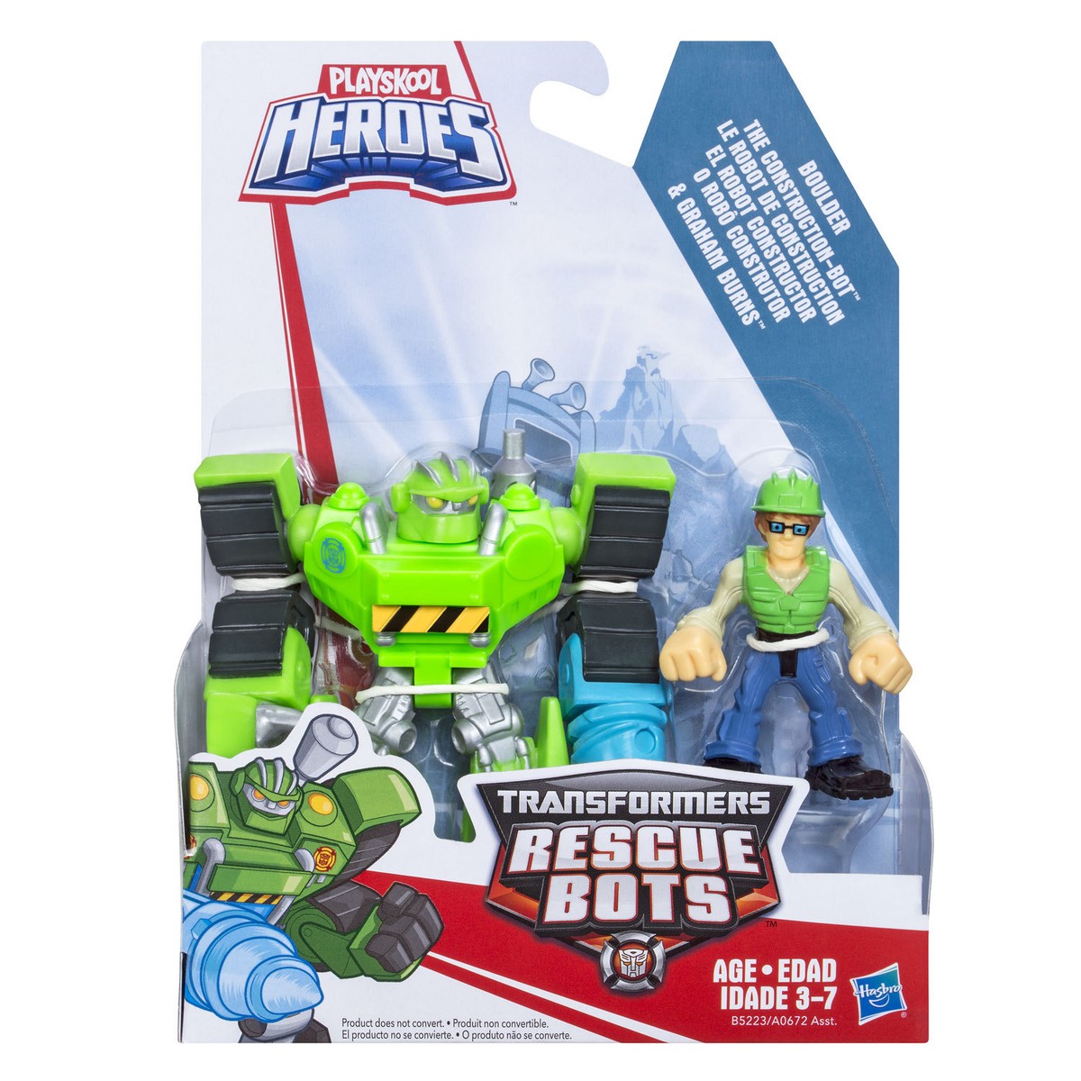 Playskool Heroes Transformers Rescue Bots BOULDER Construction-Bot