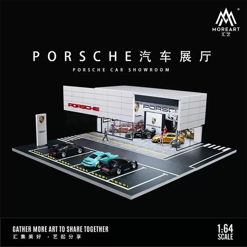 Diorama 1:64 Car Garage Model LED City Car Showroom Scene Display Building Model - Picture 34 of 102