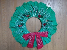 Handmade Bandana Wreaths- Christmas, American Flag, and Chicago Bears themes