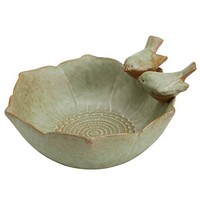 Decorative 2 Birds Garden Design Ceramic Green Serving Bowl / Jewelry Tray / Can on sale Decorative 2 Birds Garden Design Ceramic Green Serving Bowl / Jewelry Tray / Can on sale