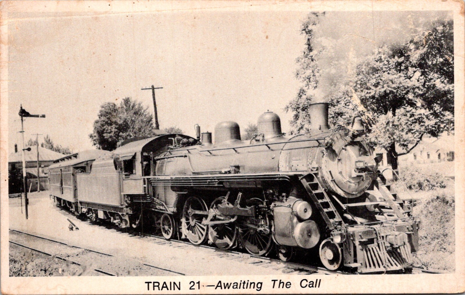 View of Southern Railway Engine 1210 Awaiting the Call Vintage Postcard    25355