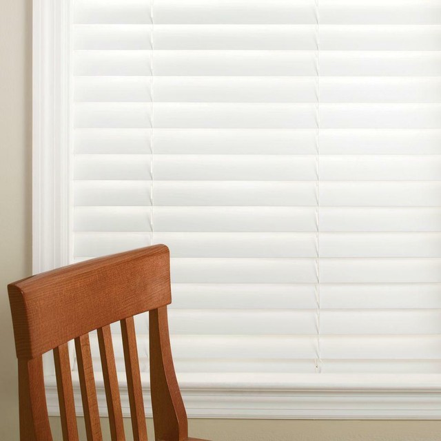 Home Decorators White Cordless 2 in. Faux Wood Blind 30