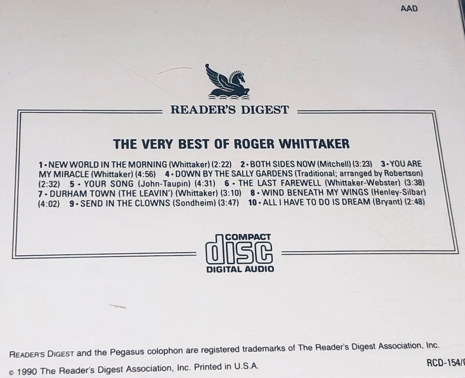 The Very Best Of Roger Whittaker Pop Music Album Cd 4W23 - Image 2 of 4