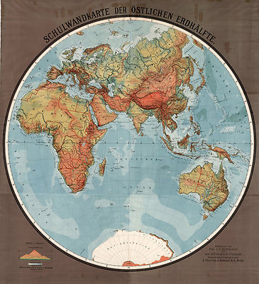 1920 Map Eastern Hemisphere Classroom Home Schooling Poster Wall