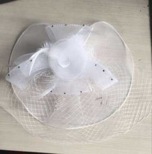 White Hair Clip Fascinator
