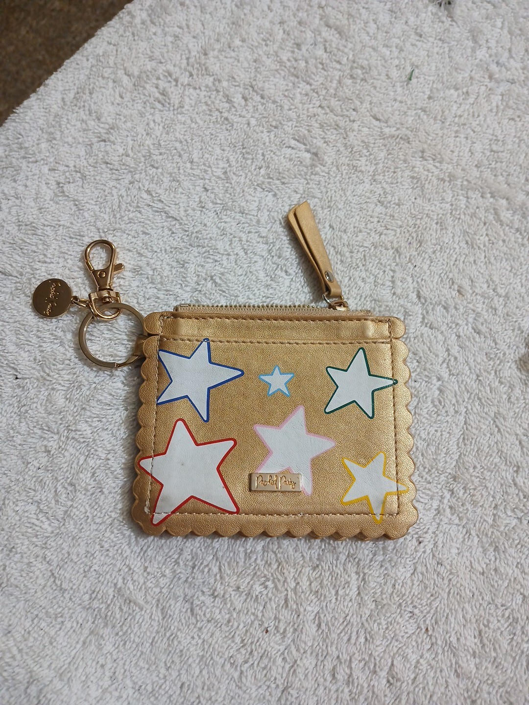 Cute Gold Keychain Cardholder with Coin Purse for Party Fun Money Storage