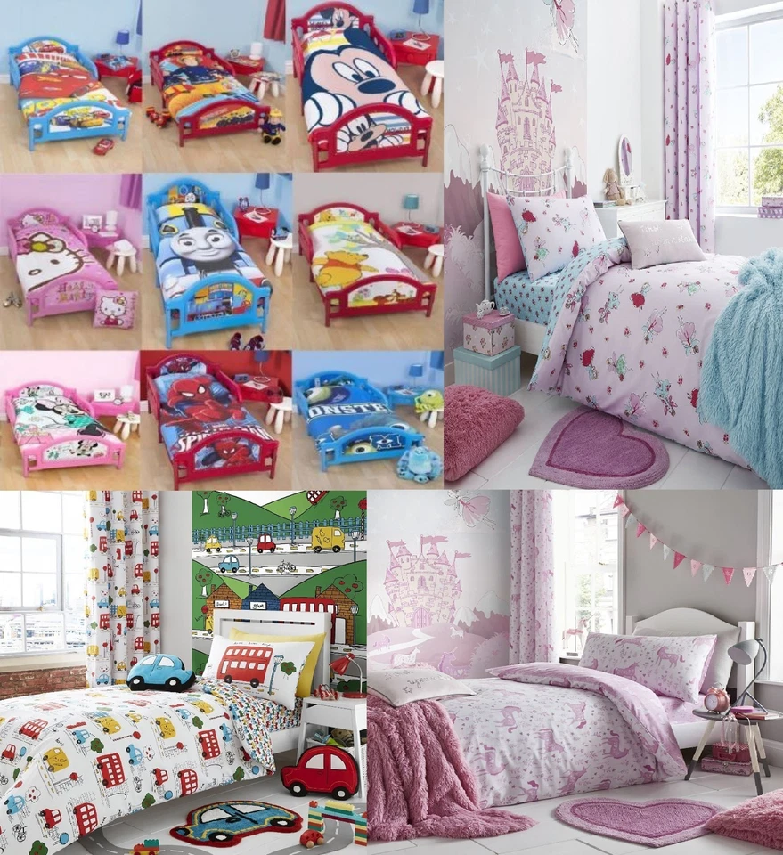 DISNEY KINDER TV CHARAKTERE JUNIOR KLEINKIND BETT BETT BETT BETTBEZUG SET PINK ROT BLAU