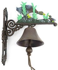 Cloche de Jardin Paroi Canard Oie Fonte Fer Eisenglocke Cloche en Métal Antique