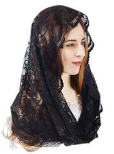 Infinity Chapel Veil Floral Latin Mass Head Covering Lace Scarf Mantilla Veils