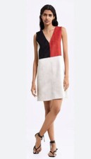 Zara Faux Suede Colour Block Sleeveless Dress Size S