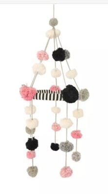 Blabla Kids Pom Pom Mobile - Pink/Grey EUC