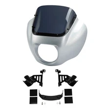 Fairings Windshield &Bracket Fit For Harley Softail FXBB 18-25 Barracuda Silver