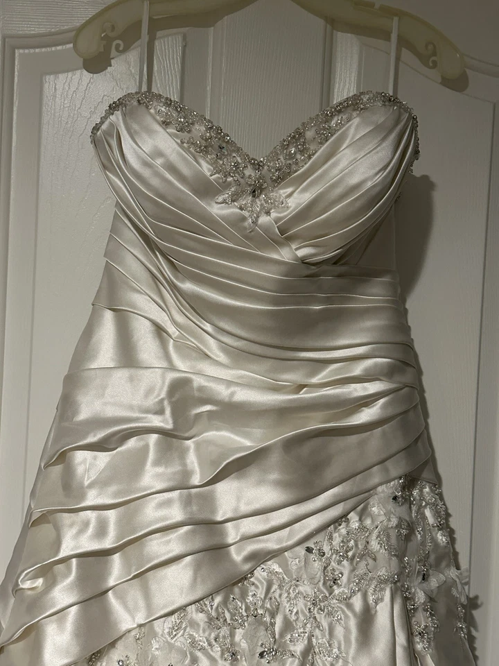 Mori Lee By Madeleine Gardner New Wedding Dress w/Shoulder Cover Up Size 14 - Image 3 of 4