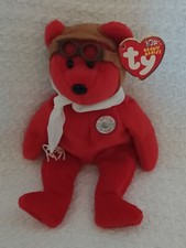 TY Beanie Baby BEARON the Bear Red Version 9 inch  100 Years of Flight 2003