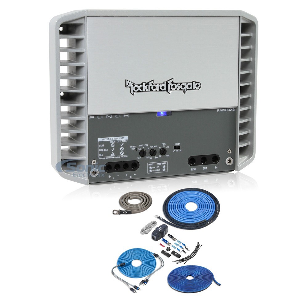 Rockford Fosgate PM300X2 300W 2-Channel Marine Amplifier w 4 Gauge Amp Kit NVX 6269000₽