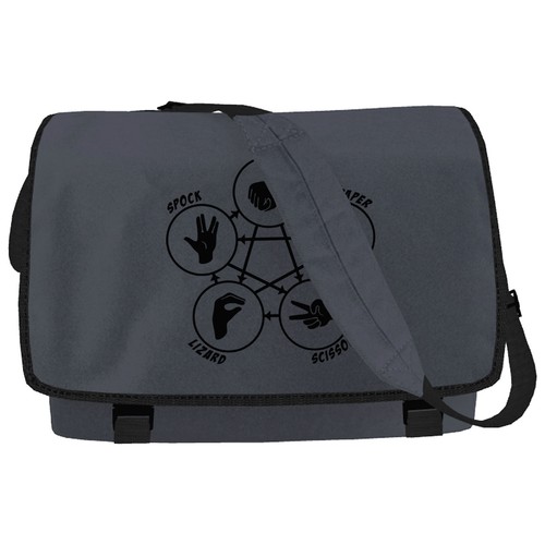 Rock Paper Scissors Lizard Spock Messenger Bag - Sheldon Cooper Big Bang Theory - Picture 4 of 5