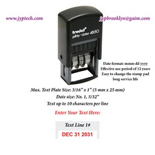 Custom One Line Message w. Date Trodat 4850 Self-inking Rubber Dater Stamp