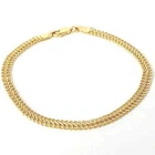 9ct Gold Flat Woven Bracelet Ladies Yellow Hallmarked 19cm Long 4mm Wide 2.4g