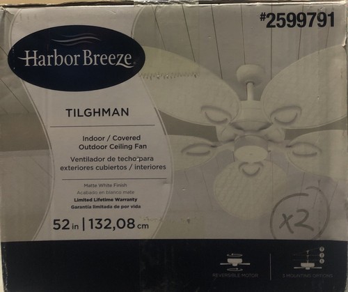 Harbor Breeze Tilghman 52" Indoor/Outdoor Ceiling Fan, Wicker Blades - SEALED - 第 1/3 張圖片