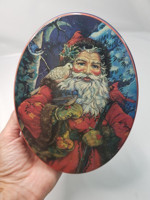 Anderson's Candies Tin Traditional Old Fashion Santa Container 7x5'' Christmas