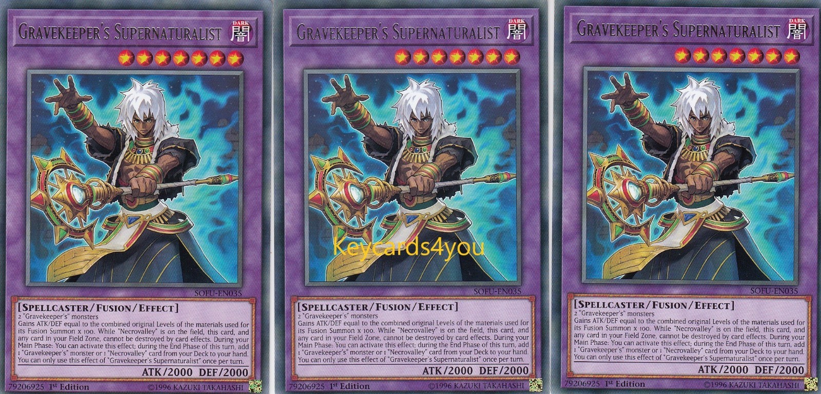 YUGIOH 3 X GRAVEKEEPER'S SUPERNATURALIST SOFUEN035 SILVER SOUL