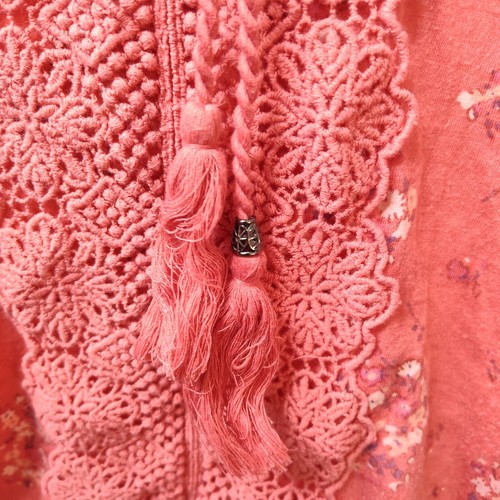 Faded Glory 20 open arm tassel flower fairy gypsy lace stretch light red Boho - Picture 3 of 11