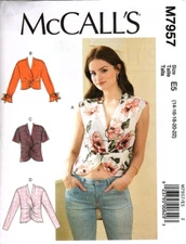 McCall's M957 Misses 14 to 22 Knotted Tops Uncut Sewing Pattern New