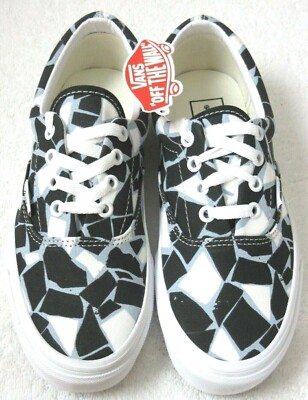 Vans Era Women's Mosaic Checkerboard Canvas Skate Shoes Black True White NIB