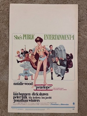 Penelope 1966 Window Card Movie Poster 14x22 Natalie Wood Peter Falk