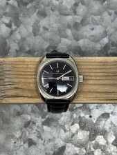 Universal Geneve Unisonic 36mm 218 Stainless Black Dial Watch, Serviced, Clean