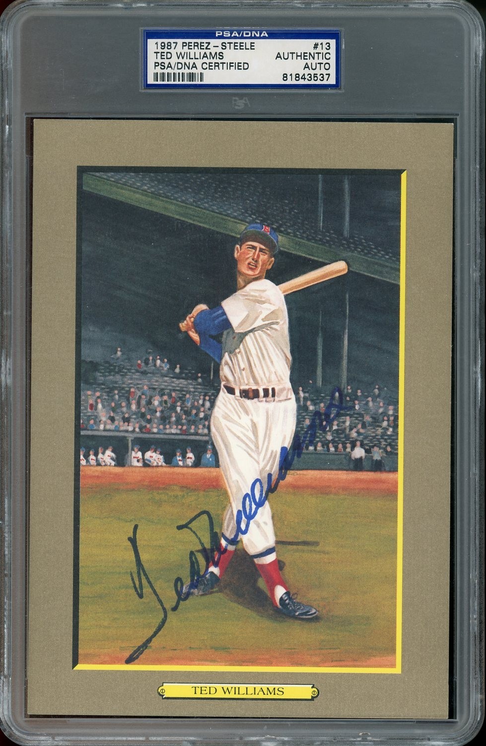 1987 Perez - Steele #13 Ted Williams Authentic PSA/DNA Certified AUTO 3537