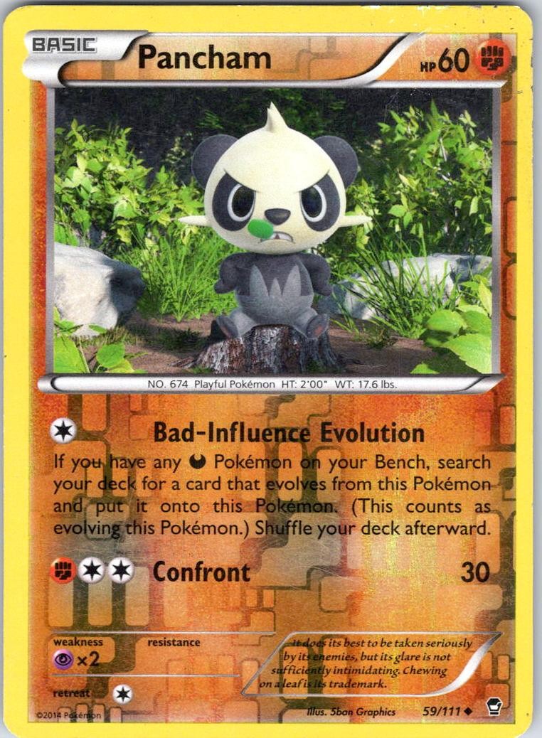 PANCHAM 59/111 FURIOUS FISTS POKEMON REVERSE HOLO DMG