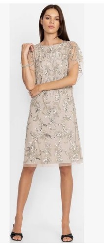 Johnny Was Silver Sequin Cocktail Dress Size 18 / 1X - Picture 10 of 12
