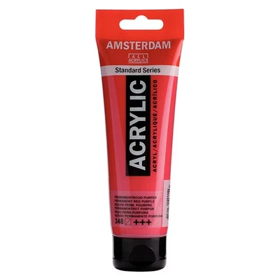 Peinture Acrylique en tube - Rouge pourpre permanent - 348 - Amsterdam - 120ml - Photo 1/2