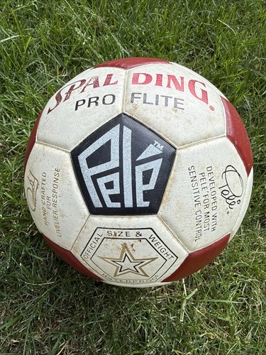 Vintage 1978 Spalding Soccer Ball Pele Endorsed Pro Flite Size 5 Hand Made - Afbeelding 1 van 5