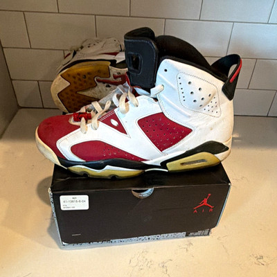 Jordan Air Jordan 6 Retro 2014 Carmine Men's High Top Lace-Up Leather 384664-160