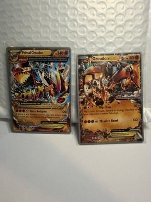 Pokemon Primal Groudon EX 151/160 & Groudon EX 85/160 World Championship Lot.