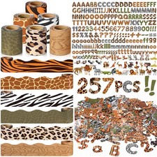 Kosiz Safari Animal Bulletin Board Set 118 ft 257 Pcs Scalloped Borders School