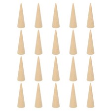 80x25mm Natural Wood Cone Ring Holder 20 Pack, Wood Color